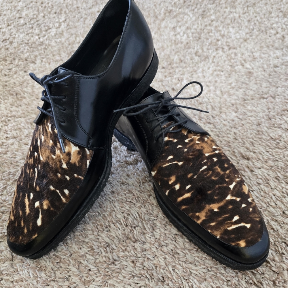 Burberry Prorsum Men's Black and Brown Leather Dress Shoes